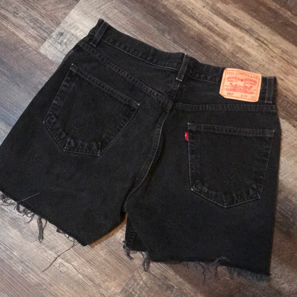 Black Levi cutoff shorts
